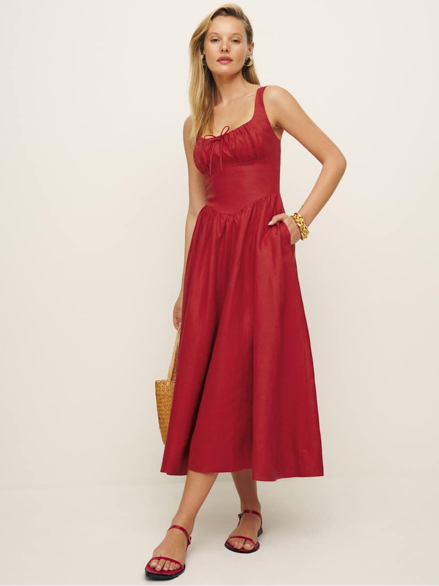 Reformation Balia Linen Dress